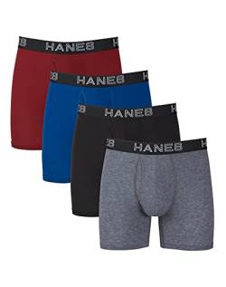 Hanes Ultimate Herren Total Support Pouch Boxershorts Retroshorts, Sortiert, gefärbt, Medium (4er Pack) von Hanes Ultimate