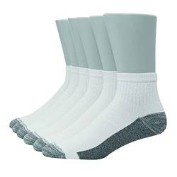 Hanes Ultimate Men's 6-Pack Ultra Cushion FreshIQ Odor Control with Wicking Ankle Socks, White von Hanes Ultimate