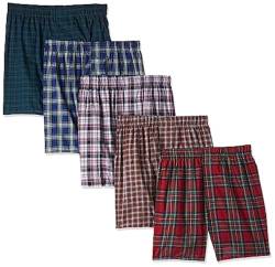 Hanes Ultimate Men's Premium 5-Pack Cotton Plush Waistband Boxers, Tartan Plaid, Medium von Hanes Ultimate