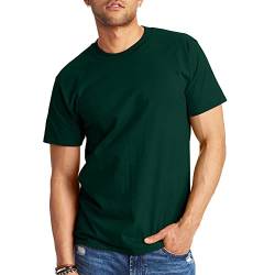 Hanes Beefy Herren-T-Shirt, schwer, kurzärmelig, Grün - Deep Forest, Groß von Hanes