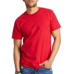 Hanes Beefy Herren-T-Shirt, schwer, kurzärmelig, dunkelrot, Groß von Hanes