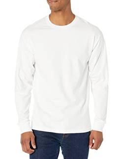 Hanes Beefy-T Herren-T-Shirt, langärmelig, 2er-Pack, Weiß – 2 Stück, Klein von Hanes