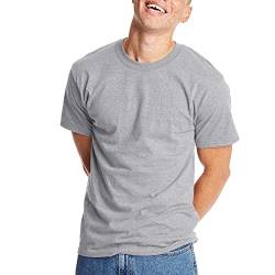 Hanes Beefy-t Herren-T-Shirt, klassisches, schweres Baumwoll-T-Shirt, 1 oder 2er-Pack, erhältlich in großen Größen, Leichter Stahl, 1 Stück, Mittel von Hanes