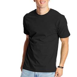 Hanes Beefy-t Herren-T-Shirt, klassisches, schweres Baumwoll-T-Shirt, 1 oder 2er-Pack, erhältlich in großen Größen, Schwarz - 1 Packung, XL von Hanes