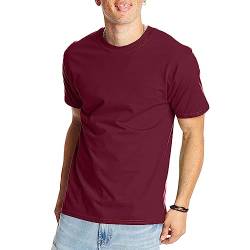 Hanes Beefyt Herren-T-Shirt, klassisch, schwer, Baumwolle, Rundhalsausschnitt, geräumige Passform, 1 Stück, Kastanienbraun, L von Hanes