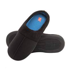 Hanes Bequemer, weicher Memory-Schaum für drinnen und draußen, Clogs – Herren und Jungen Hausschuh, schwarz/blau, 3X-Large von Hanes