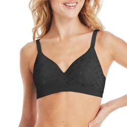 Hanes Damen Bügelloser BH aus Schaumstoff mit vollständiger Abdeckung BHS, Schwarz, small von Hanes