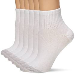 Hanes Damen Cool Comfort Zehensocken, Knöchelstütze, 6 Paar Lässige Socke, Weiß/Graue Belüftung, Einheitsgröße von Hanes