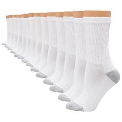 Hanes Damen Crew, weich, feuchtigkeitsableitend, erhältlich in 10er-und 14er-Packungen Socken, Weiß, 14 Stück, 37-42 EU Pack von Hanes