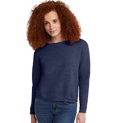 Hanes Damen EcoSmart Crewneck Sweatshirt, Marineblau meliert, X-Large von Hanes