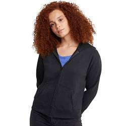 Hanes Damen EcoSmart Full-Zip Hoodie Sweatshirt, Ebenholz, Medium von Hanes