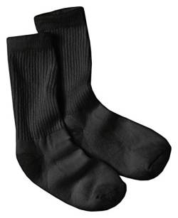 Hanes Damen Groß und Hoch Gepolsterte Rundhalsausschnitt verstärkte Ferse Baumwolle Rich Knit Athletic Socken - Schwarz - von Hanes