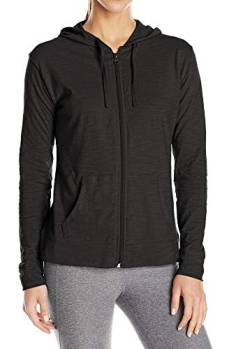 Hanes Damen Jersey Full Zip Hoodie - Schwarz - Groß von Hanes