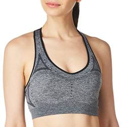 Hanes Damen Nahtloser Racerback Sport-BH, Ebenholz Heather, Large von Hanes