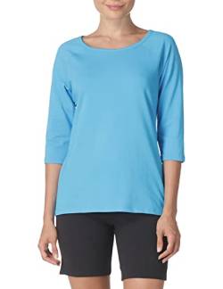 Hanes Damen T-Shirt mit Raglanärmeln aus Stretch-Baumwolle Hemd, Fliegender Türkis, X-Large von Hanes