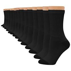 Hanes Damen Value Pack, Crew Soft Moisture Wicking, Available in 10er and 14-Pack Socken, Schwarz, 37-42 EU (14er von Hanes