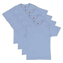 Hanes Essentials Herren T-Shirt Pack, Herren Kurzarm Tees, Crewneck Baumwolle T-Shirts für Männer, Vorteilspack, Hellblau - 4er-Pack, Klein von Hanes