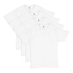 Hanes Essentials Herren T-Shirt Pack, Herren Kurzarm Tees, Crewneck Baumwolle T-Shirts für Männer, Vorteilspack, Weiß – 4 Stück, Klein von Hanes