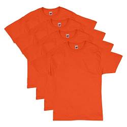 Hanes Essentials Herren T-Shirt Pack Herren Kurzarm Tees Rundhals Baumwolle T-Shirts für Männer Value Pack, Orange – 4 Stück, Mittel von Hanes
