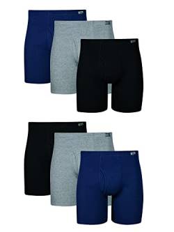 Hanes Herren Boxershorts, Cool Comfort Feuchtigkeitsableitende atmungsaktive Unterwäsche, Multipack Retroshorts, 6 Stück, Medium (6er Pack) von Hanes