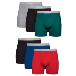 Hanes Herren Boxershorts, Cool Dri Feuchtigkeitsableitende Unterwäsche, Baumwolle, kein Hochrutschen, Multipacks erhältlich Retroshorts, 6 Stück, Small (6er Pack) von Hanes