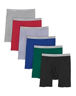 Hanes Herren Boxershorts, Cool Dri Feuchtigkeitsableitende Unterwäsche, Baumwolle, kein Hochrutschen, Multipacks erhältlich Retroshorts, 6 Stück, Sortiert, X-Large (6er Pack) von Hanes