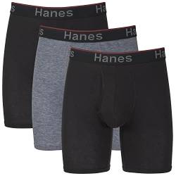 Hanes Herren Comfort Flex Fit Long Leg Total Support Pouch Boxershorts, 3er-Pack Retroshorts, Sortiert, XL von Hanes