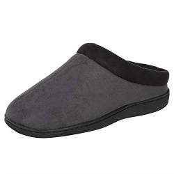 Hanes Herren Comfort Memory Foam Slip on Clog Anti-Rutsch-Sohle für drinnen und draußen Hausschuh, grau, 3X-Large von Hanes