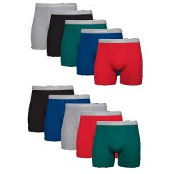 Hanes Herren Cool Dri Tagless Boxershorts mit Komfort-Flex-Bund, Multipack, 10 Stück, Sortiert, Medium von Hanes