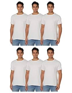 Hanes Herren Essentials Kurzarm-T-Shirt Vorteilspack, Weiß 6er Pack, L von Hanes