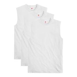 Hanes Herren Essentials Midweight, Cotton Muscle Tank, 3er-Pack T-Shirt, Weiss/opulenter Garten, Klein von Hanes