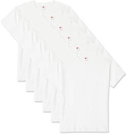 Hanes Herren Essentials T-Shirt Mit Kurzen Ärmeln, 6 Stück Athletic-Shirts, Weiß, XXL EU von Hanes