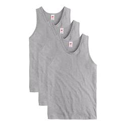 Hanes Herren Essentials Top, Midweight Cotton Tanks, Sleeveless, 3er-Pack T-Shirt, Oxford-Grau, Mittel von Hanes