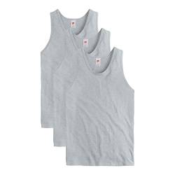 Hanes Herren Essentials Top Pack, mittelschwere Baumwoll-Tanks, ärmellose Hemden, 3er-Pack, Leichter Stahl, XL von Hanes