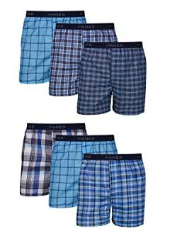 Hanes Herren Hanes Men's Woven Pack of 6 Boxershorts, Sortiert, Stück, S EU von Hanes