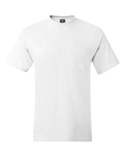 Hanes Herren Heavyweight Pocket T-Shirt, Beefy-T Full-Cut Cotton Pocket Tee für Männer, Crewneck T-Shirt für Männer, 1er oder 2er Pack, Weiß – 2 Stück, L von Hanes