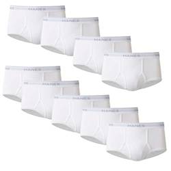 Hanes Herren Herren Unterwäsche Pack, Best White Brief Unterwäsche Pack, Feuchtigkeitsableitende Baumwollmi Slip, 9er-pack, Weiß, S EU von Hanes