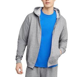 Hanes Herren Kapuzenpullover EcoSmart Fleece Reißverschluss Front Kapuzenpullover Baumwollmischung Fleece Kapuzenpullover Mittelschwerer Reißverschluss, Leichter Stahl, Small von Hanes