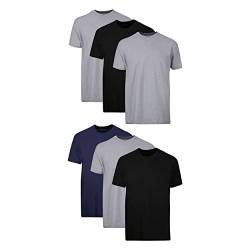 Hanes Herren Men's Tagless ComfortSoft Crewneck T-Shirts, 6 Pack Unterwäsche, schwarz/grau, Medium von Hanes