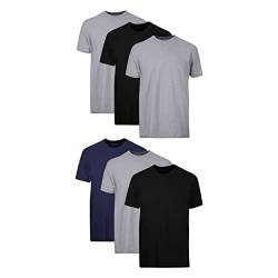 Hanes Herren Men's Tagless ComfortSoft Crewneck T-Shirts, 6 Pack Unterwäsche, schwarz/grau, X-Large von Hanes