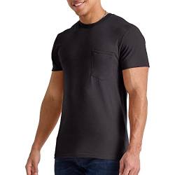 Hanes Herren Originals Crewneck Tasche, 100% Baumwolle Pocket Tees T-Shirt, Schwarz, Klein von Hanes