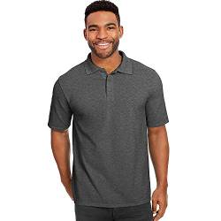 Hanes Herren Poloshirt, kurzärmelig, X-Temp mit FreshIQ, Charcoal Heather, XX-Large von Hanes