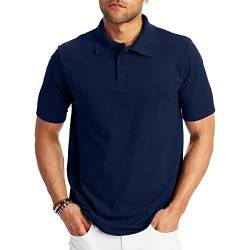 Hanes Herren Poloshirt, kurzärmelig, X-Temp mit FreshIQ, Navy, Mittel von Hanes