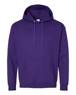 Hanes Herren Sweatshirt EcoSmart Fleece Hoodie Baumwollmischung Fleece Kapuzenpullover Plüsch Fleece Pullover Hoodie, Athletic Purple, L von Hanes