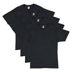 Hanes Herren T-Shirt Pack, Essential-T Baumwolle T-Shirt 4er-Pack, Our Best Kurzarm T-Shirt, superweiche Baumwolle, Multipack, schwarz, Mittel von Hanes