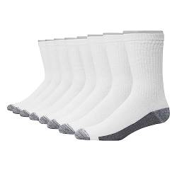 Hanes Herren Ultimate 8er Pack Ultra Cushion FreshIQ Geruchskontrolle mit Wicking Crew Socken, Weiß/Grau, 37.5-46 EU von Hanes