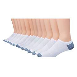 Hanes Herren X-Temp Herrensocken, leicht, niedrig geschnitten und ohne Show, 12er-Pack Lässige Socken, weiß, 6-12 von Hanes