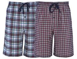 Hanes Men's 2-Pack Woven Pajama Sleep Shorts, Red Navy Plaid, X-Large von Hanes
