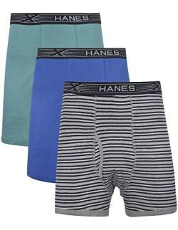 Hanes Men's 3-Pack Tagless 100% Cotton Boxer Briefs with X-Temp and FreshIQ Technology - Extended Sizes von Hanes