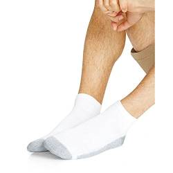 Hanes Men's FreshIQ Ankle Socks, 12-Pack, White, Shoe Size: 6-12 von Hanes